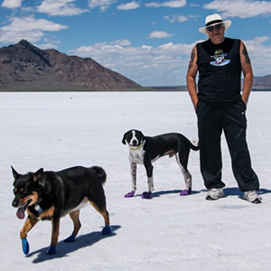 Dan and the dogs at Bonneville